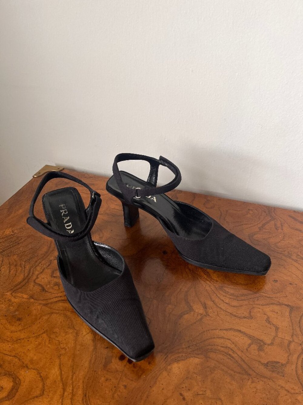 Prada Vintage Y2K Nylon Mules EU 40 US 10 Early 2000s Minimalist Designer